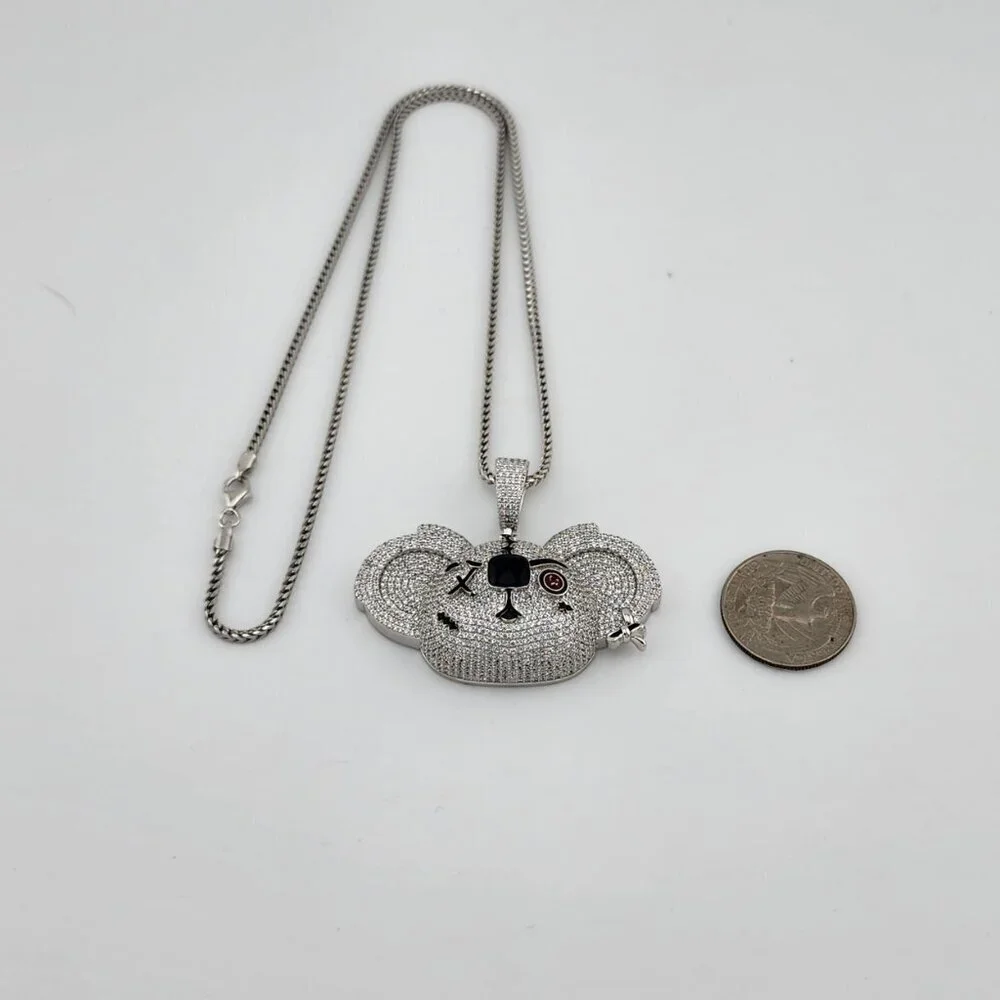 Wildly Cute: 925 Sterling Silver Koala Face Necklace